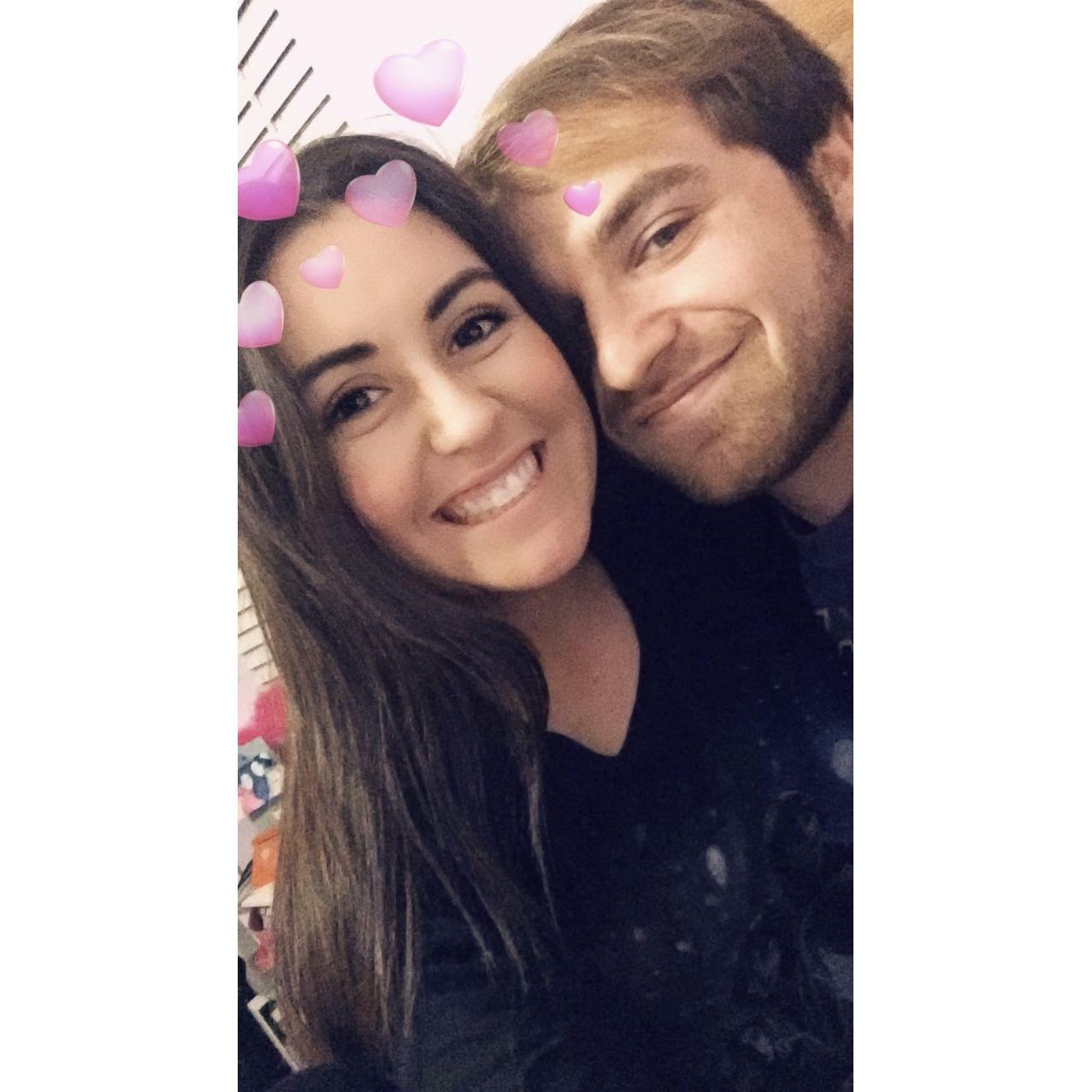 We snapped this photo right after our first date 1.1.2018