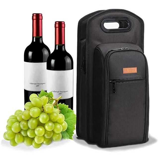 ALLCAMP 9 Piece Wine Travel Bag and Insulated Wine Carrier Tote Carrying Cooler Bag with Handle