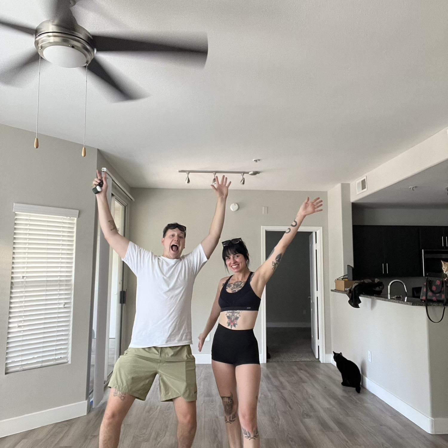 When we finally moved into our apartment after the move to Arizona!