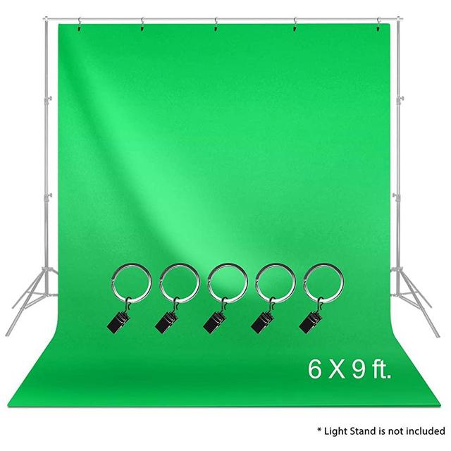 LimoStudio 6 x 9 ft. Green Muslin Backdrop with Ring Metal Holding Clips for Photo Video Studio, AGG1338
