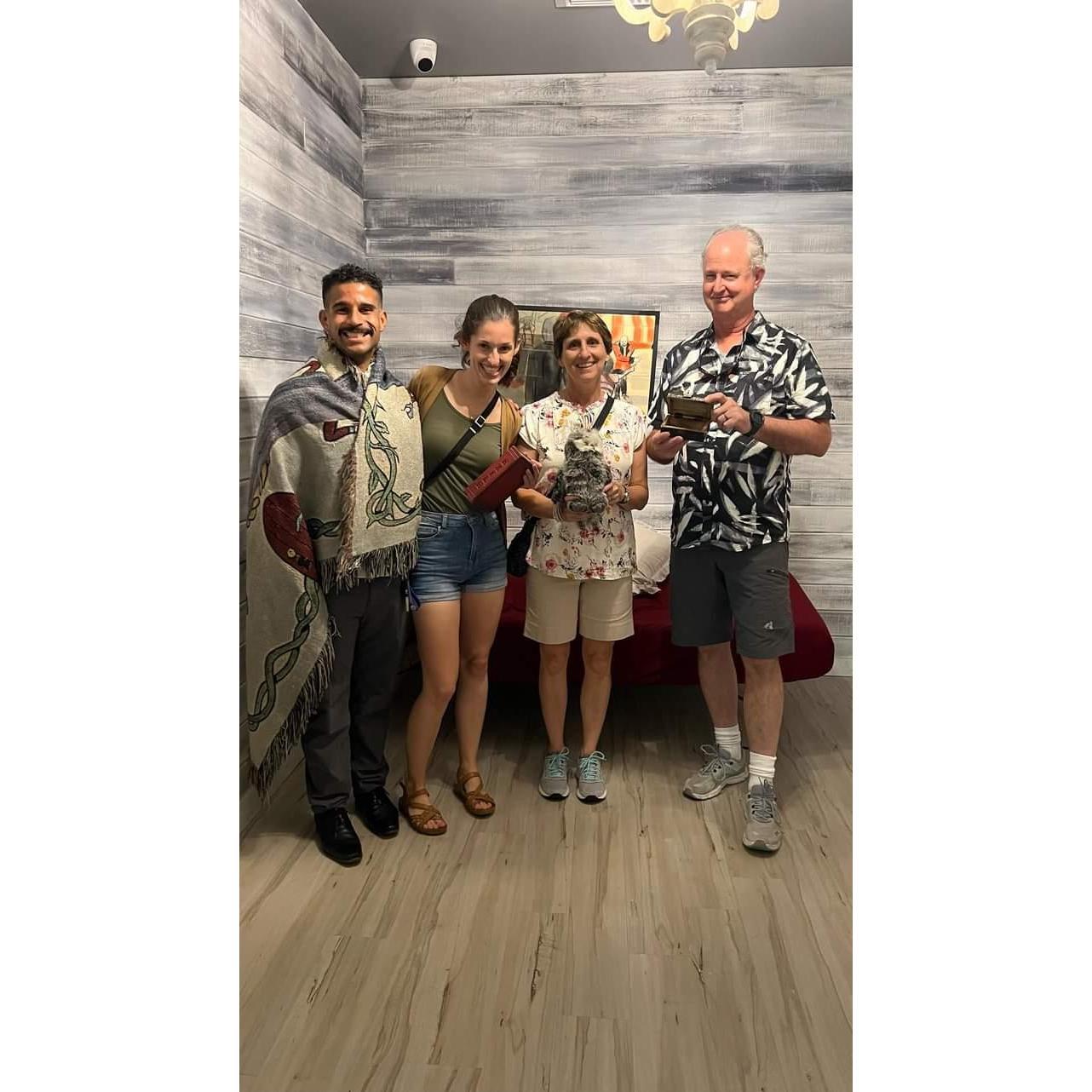 Claire's parents' first escape room!