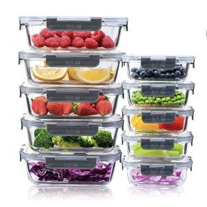 Igluu Meal Prep Glass Containers with Lids (10 Pack) – Airtight & BPA-Free – Oven, Microwave, Freezer & Dishwasher Safe – 370ml & 1050ml – Durable Borosilicate Glass