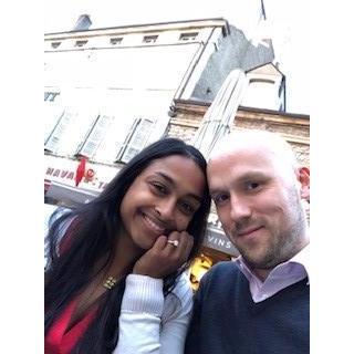 Dinner in Beaune after our engagement