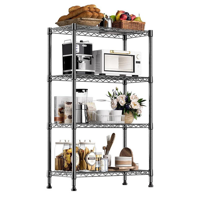 MZG 1000 lbs Storage Shelving Steel Heavy Duty 4-Tier Utility Shelving Unit Steel Organizer Wire Rack for Home,Kitchen,Office (13.7" D x 29.5" W x 47.2" H)