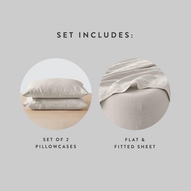 Queen Stonewashed Linen Sheet Set