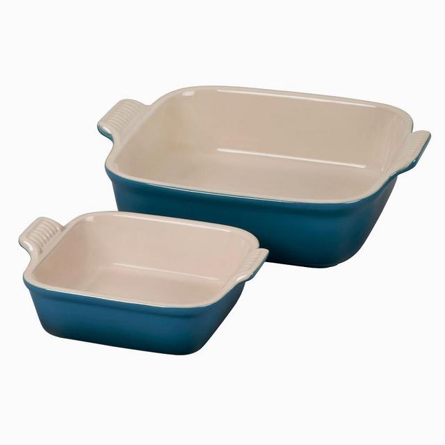 Le Creuset Square Dishes, Set of 2, Deep Teal