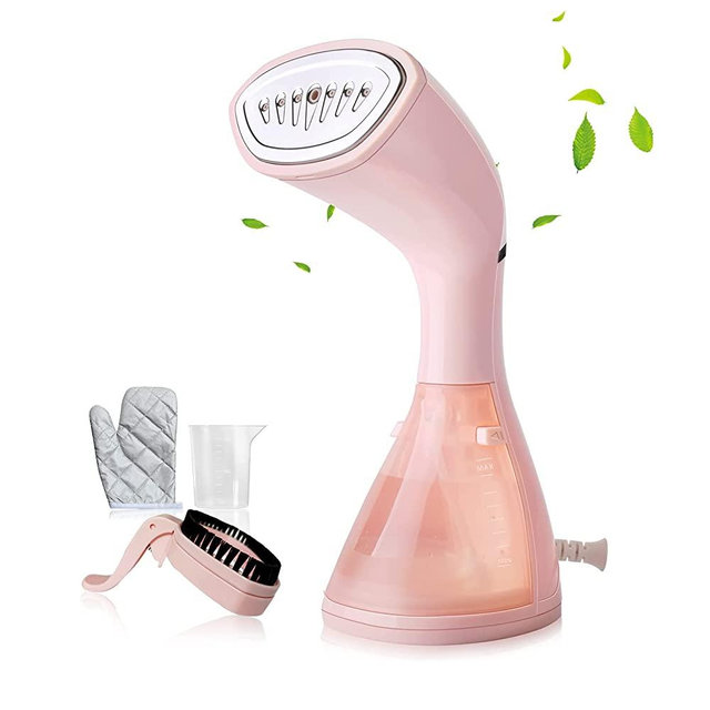 HHSUC Steamer for Clothes, Handheld Garment Steamer, 1200W Mini Travel Steamer, Portable Fabric Steam Iron Auto Shut Off & Leak Proof，LCD Display/15s Fast Heating/Wrinkle Remover [Luxury Edition]
