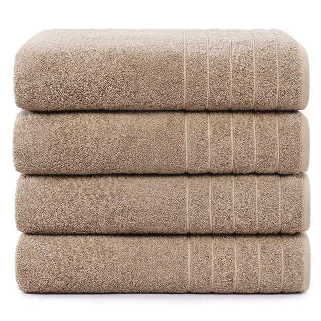 Casa Platino Bathroom Towels Set 4 Pack, Large Bath Towels(30"x 60"), 100% Ring Spun Cotton Towels, Lightweight Towel Sets for Bathroom, Quick Drying Bathroom Towel Sets, Hotel Towels - Tawny Brown