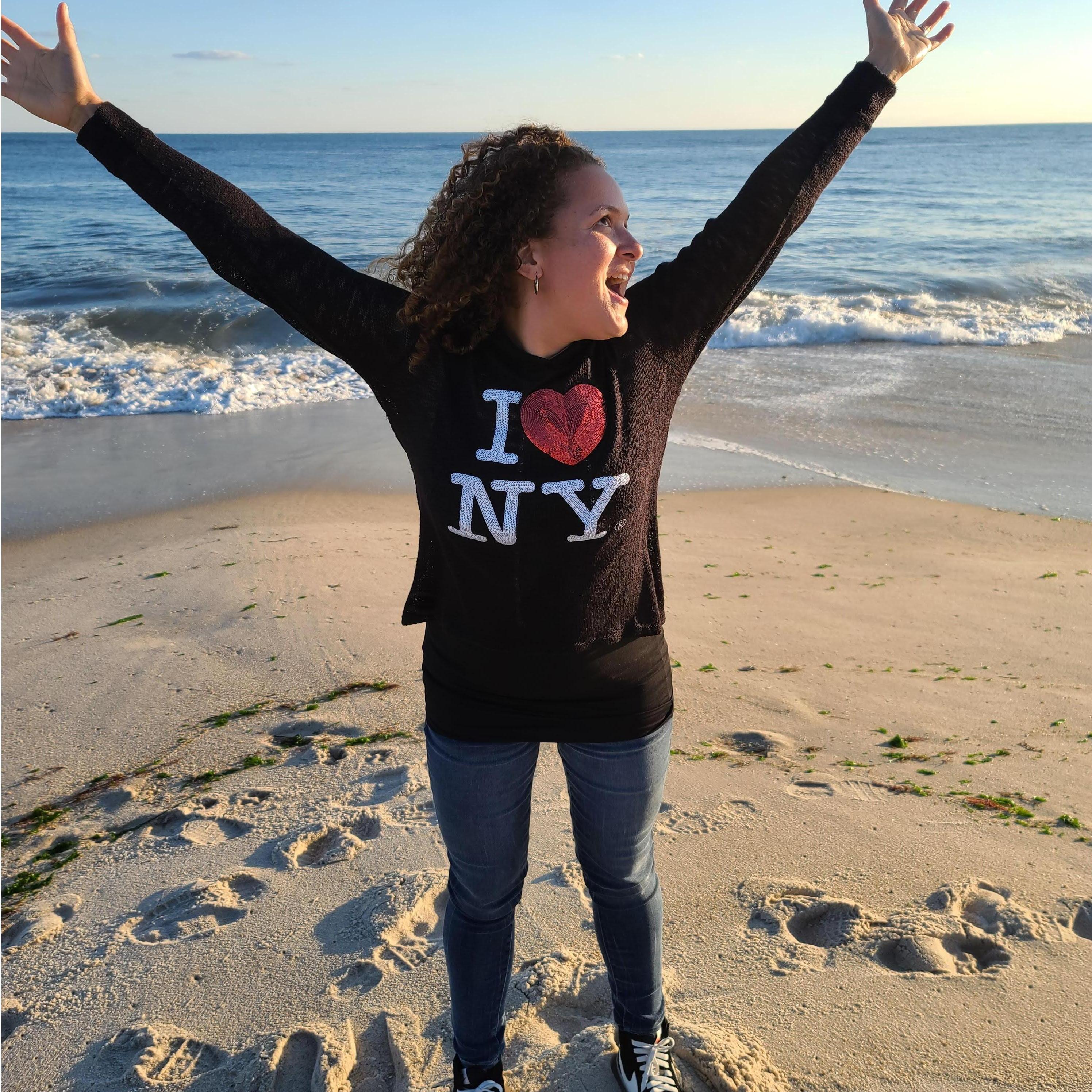She is loving Westhampton Beach. Home sweet home.