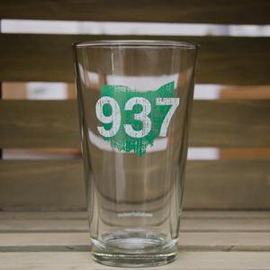 937 Pint Glass - Green/White