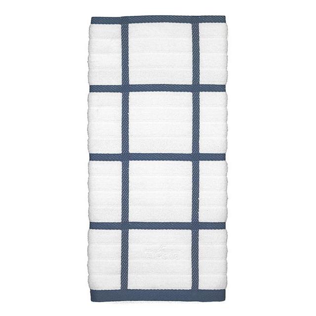 All-Clad Textiles 100-Percent Combed Terry Loop Cotton Kitchen Towel, Oversized, Highly Absorbent and Anti-Microbial, 17-inch by 30-inch, Checked, Cornflower