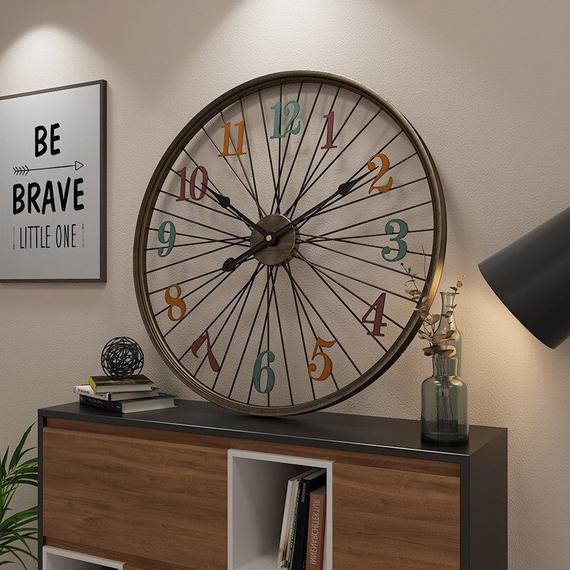 Large Metal Wall Clock, Oversized Wall Clock, Silent Clocks for Wall, Minimalist Clock, Housewarming gift