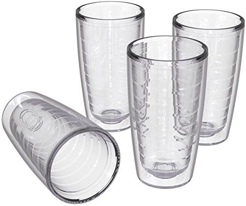 4-pack Insulated Tumblers 16 Ounce - BPA-Free - Made in USA - Clear (16oz Insulated Cups)