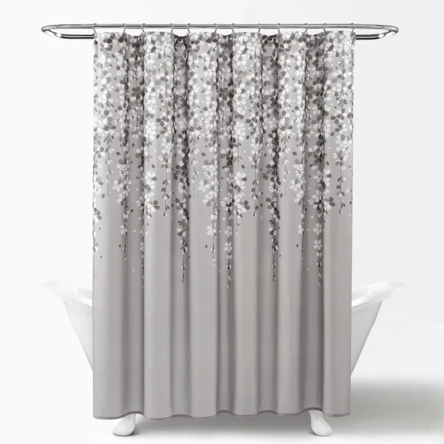 Weeping Flower Shower Curtain Gray Single 72X72