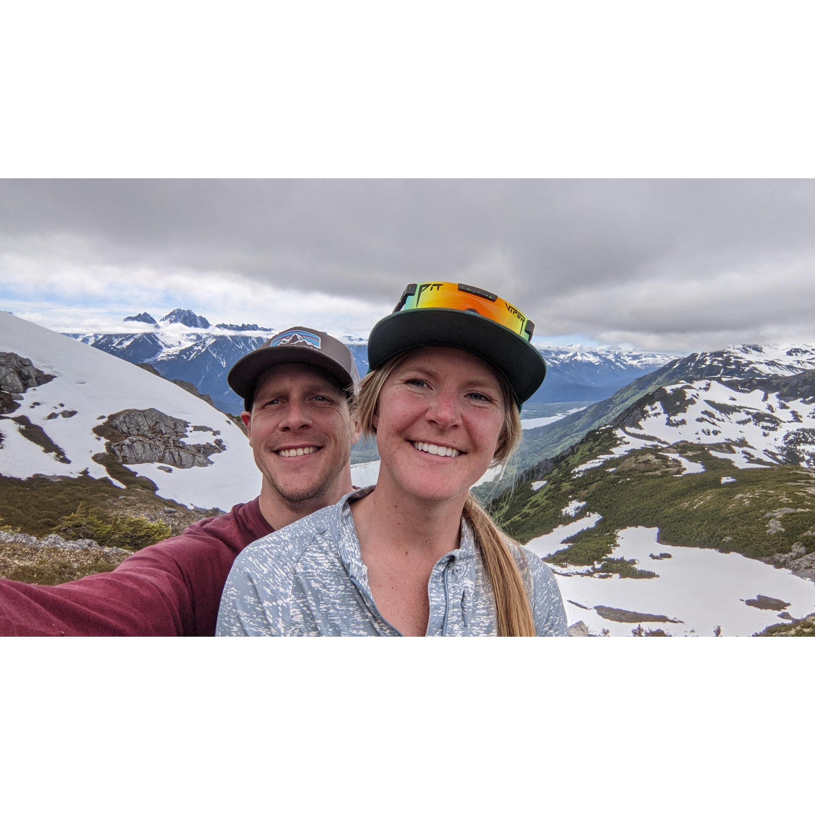 On a beautiful hike in Alaska.