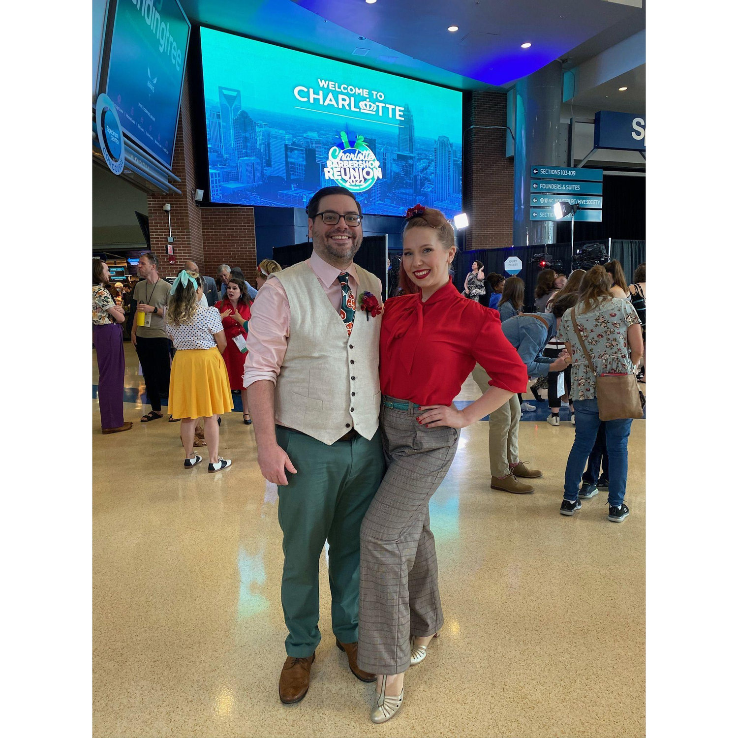 Posing after competing at the 2022 Barbershop Harmony Society (BHS) International Chorus Contest in Charlotte, NC