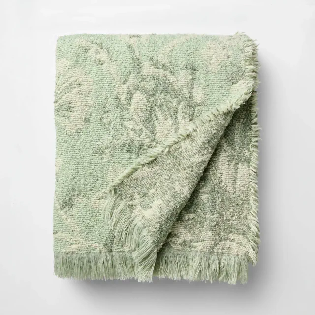 Easter Throw Jacquard Floral Green - Threshold™ Design with Studio McGee