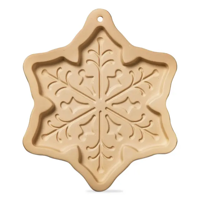 tagltd Snowflake Porcelain Cookie Mold Stamp Decoration,