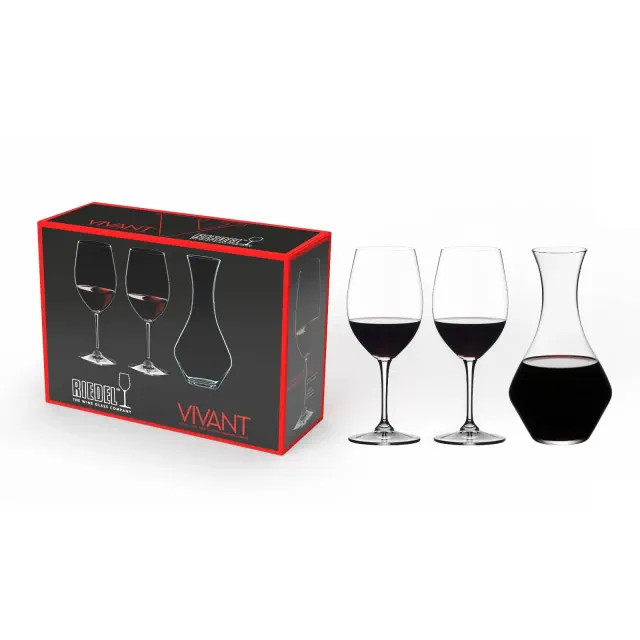 Riedel 3pc Vivant Cabernet Wine Glasses and Decanter