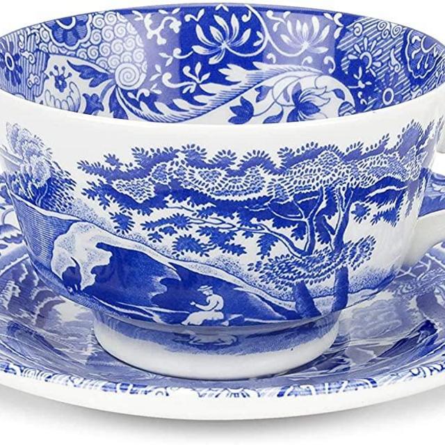 Spode Blue Italian Jumbo Cup and Saucer