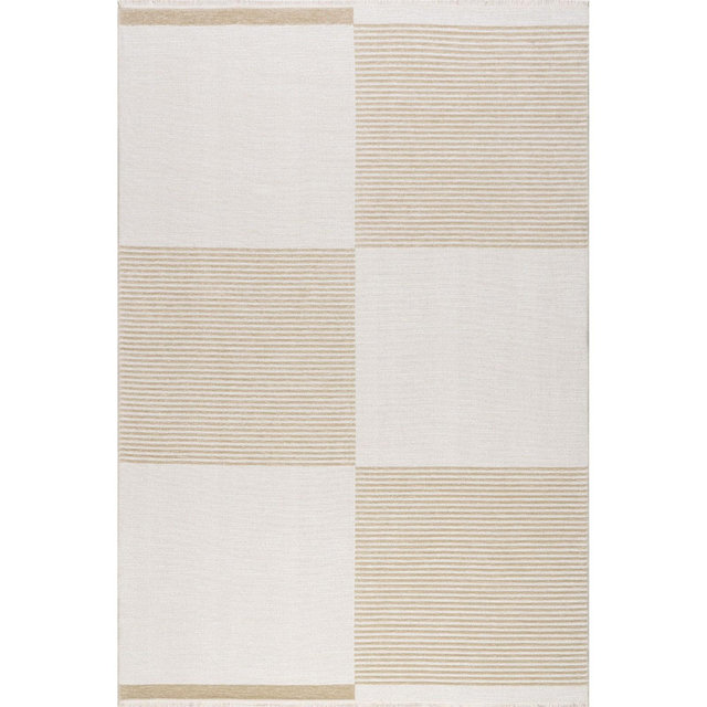 Nuloom Moxie Geometric Machine Washable Indoor Area Rug, 4' x 6', Taupe