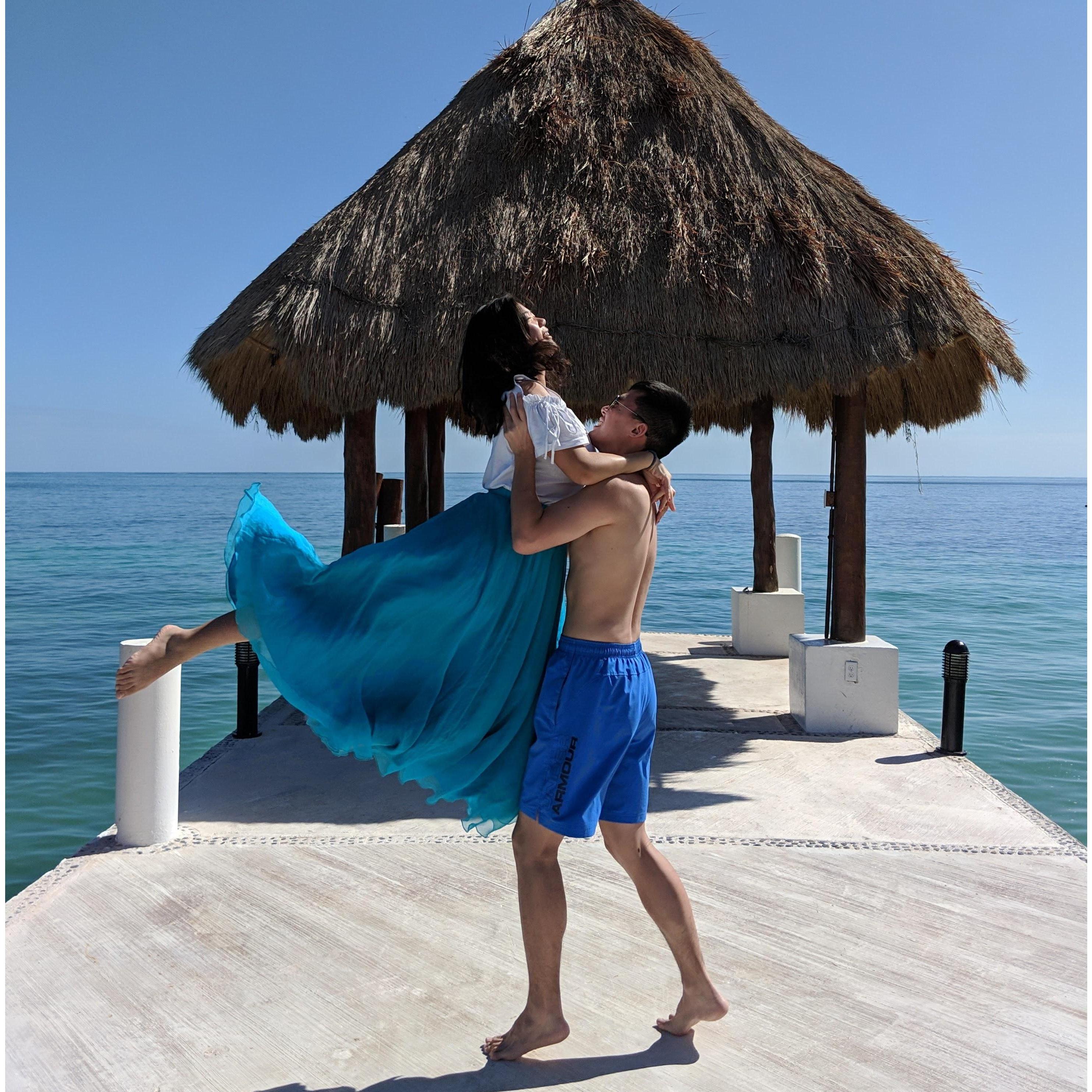 First long-distance trip together at Cancun, Mexico