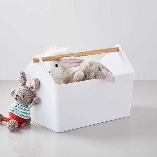 Wood Storage Box, White