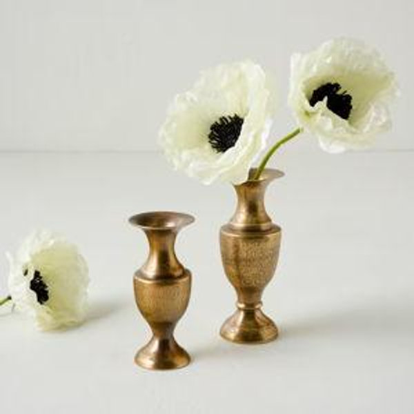 Callin Etched Brass Bud Vase