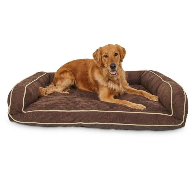 Memory Foam Brown Couch Dog Bed, 48" L x 36" W - XL