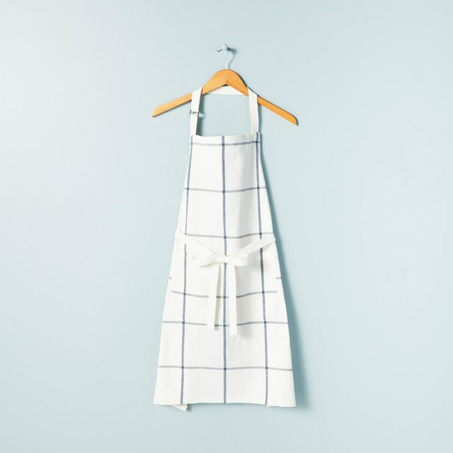 Grid Lines Woven Apron Blue/Cream - Hearth & Hand™ with Magnolia