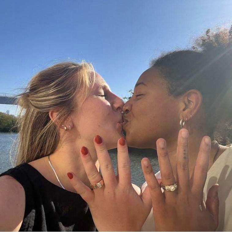 We got engaged in October of 2024 by the river near our apartment <3