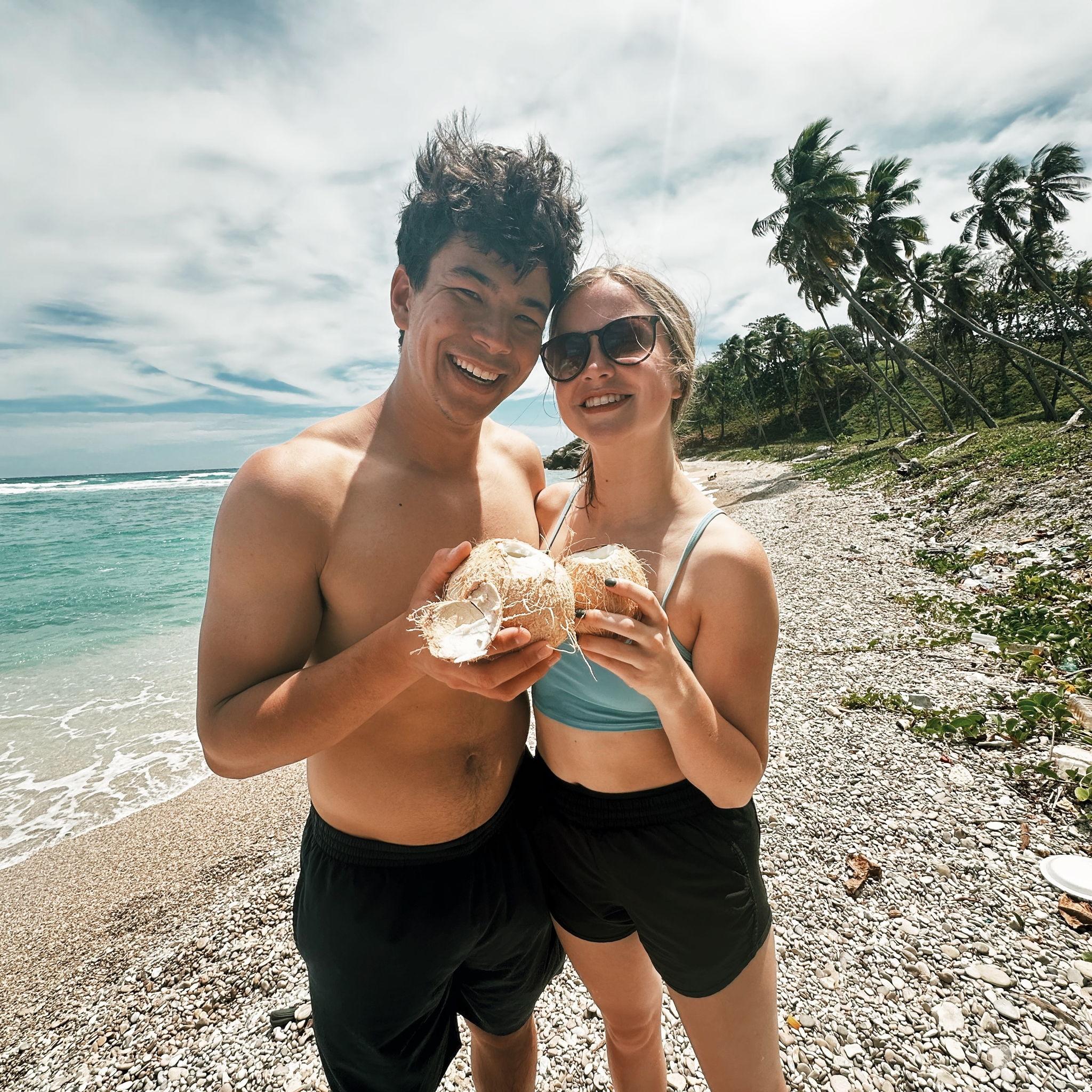 free coconuts on the beach!