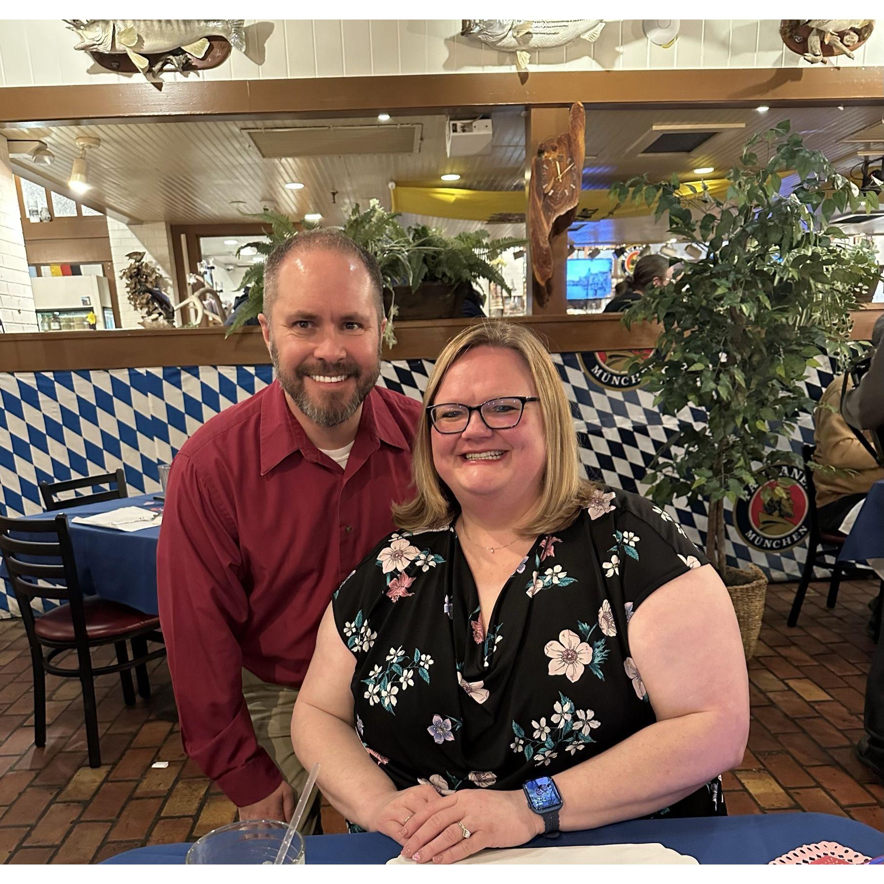 Valentine's Day dinner 2023 @ Helga's German restaurant, where we had our first date