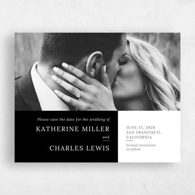 Black Wedding Save the Date - Stevens Landscape