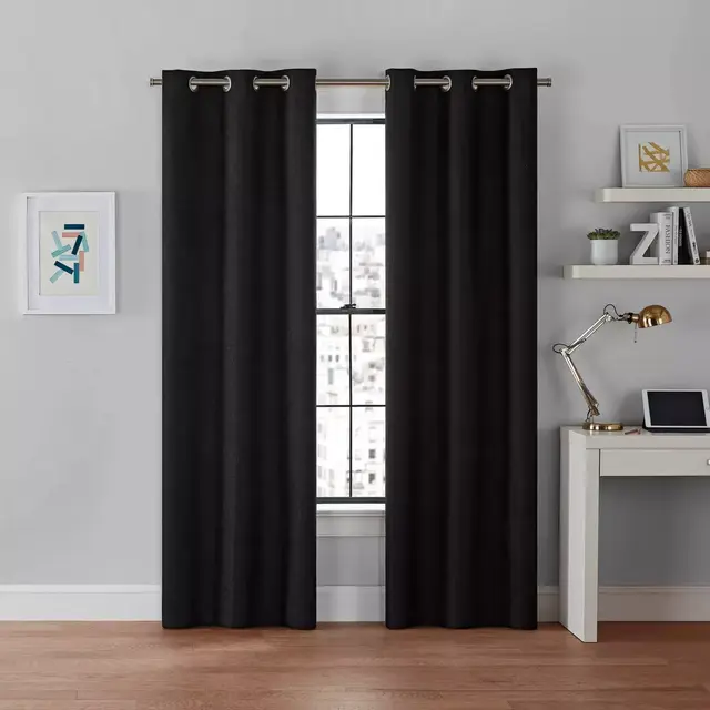 Brookstone® Galaxy 63-Inch 100% Blackout Grommet Curtain Panels in Black (Set of 2)