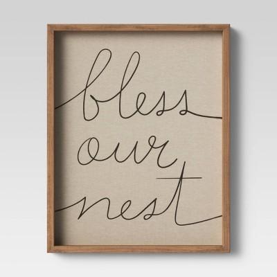 16"x20" Bless Our Nest Framed Linen Wall Canvas - Threshold™