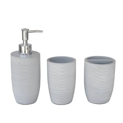 3pc Spa Bath Accessories Set Gray - 88 Main