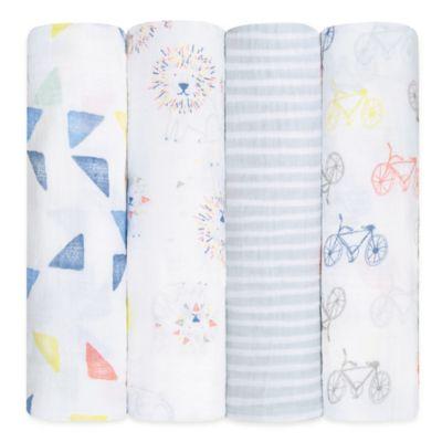 aden + anais® Leader of the Pack Cotton 4-Pack Swaddle Blanket