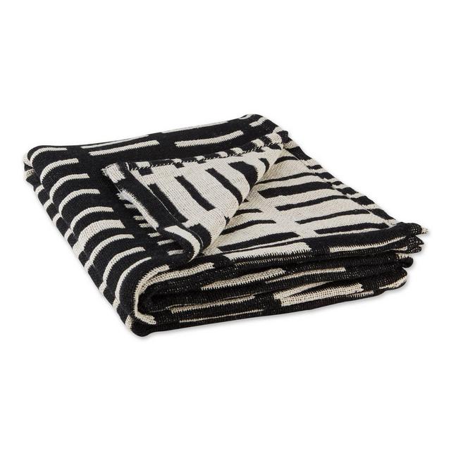 50"x60" Jacquard Urban Throw Blanket Black - Design Imports