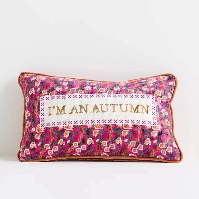 Furbish Studio Holiday Petite Needlepoint Pillow