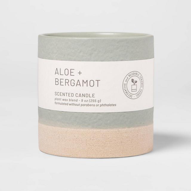 9oz Wellness Ceramic Aloe and Bergamot Candle - Project 62™