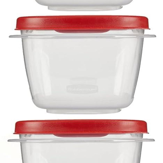 Utensilux Rubbermaid Food Storage Containers Two Cup Food Storage Containers 7 Peice Set, Easy Find Lids, 3 Containers, 3 Lids Chalk Pen And Chalk Labels