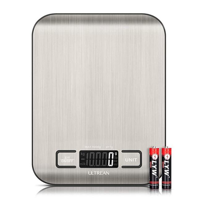 Ultrean Food Scale, Digital Kitchen Scale Weight Grams and Ounces for Baking Cooking and Meal Prep, 6 Units with Tare Function, 11lb (Batteries Included)