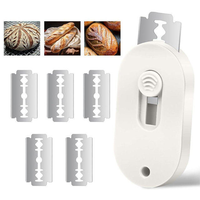 Herda Magnetic Bread Lame Dough Scoring Tool, Extractable Bread Scoring Tool With 5 Bread Razors & Scoring Patterns Booklet, Professional Bread Baking Scorer for Sourdough Bread, Baguette, Rye Bread