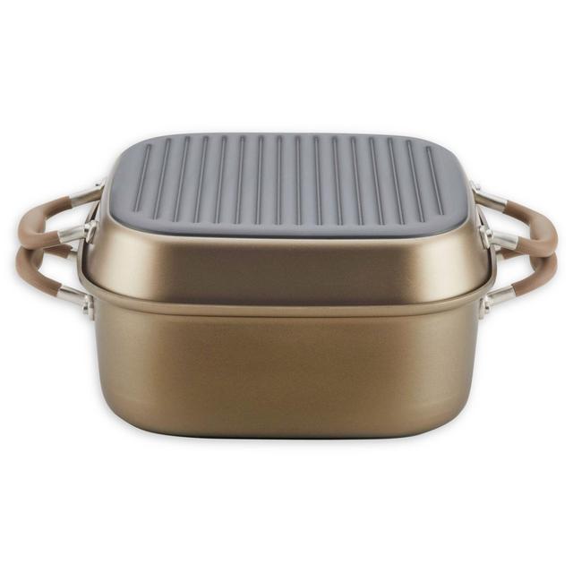 Anolon® Advanced Nonstick 2-in-1 Deep Square Grill Pan and Square Roaster Set in Umber