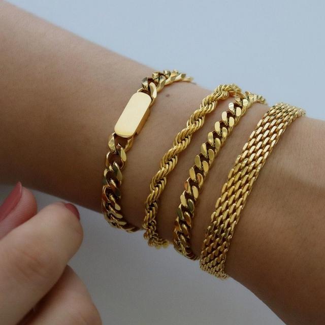 18K Gold Jewelry Coffee Bean Bracelet, U...