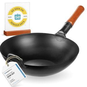YOSUKATA 13.5" Carbon Steel Wok Pan