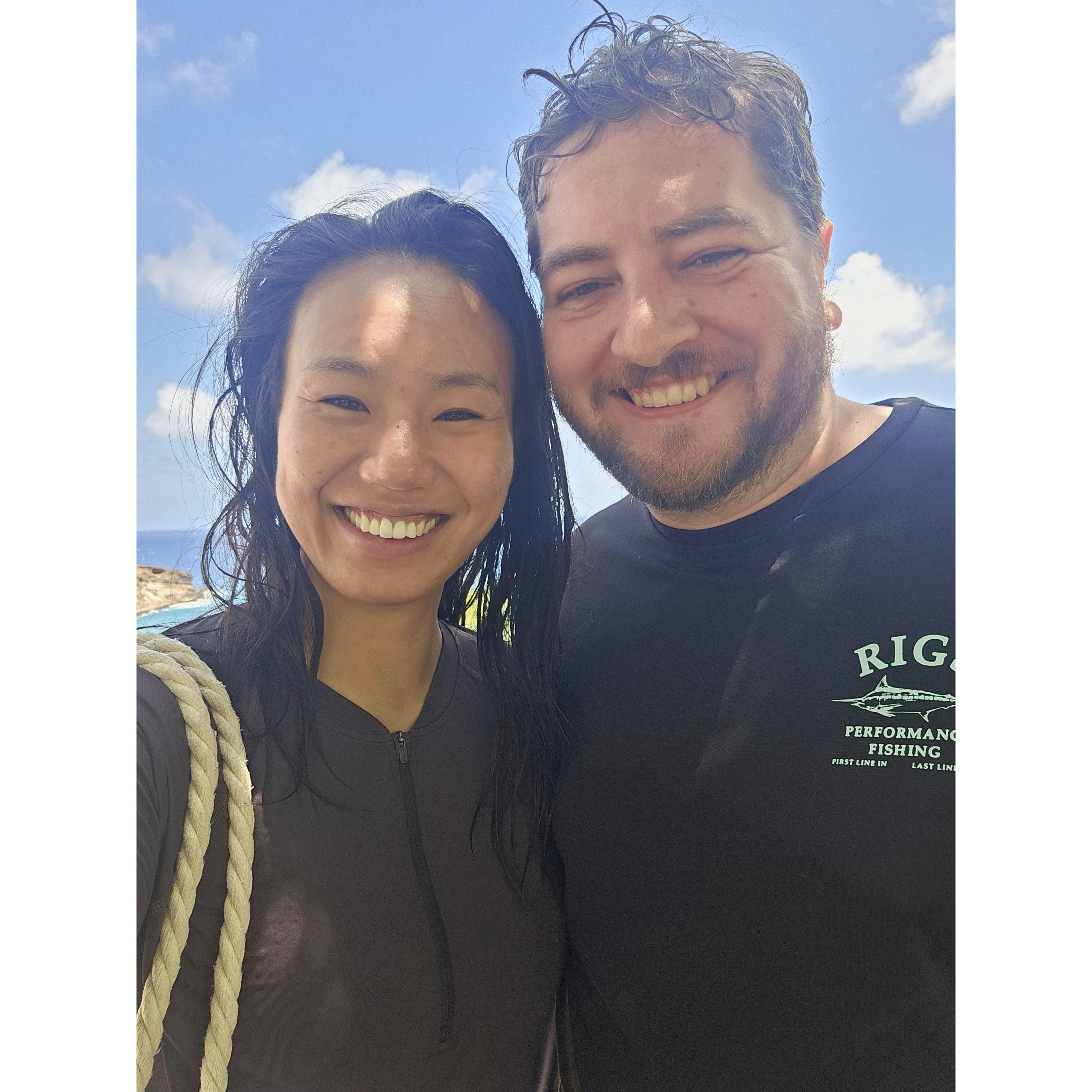 Gianna recovering from a fish bite in Hanauma bay (2025)