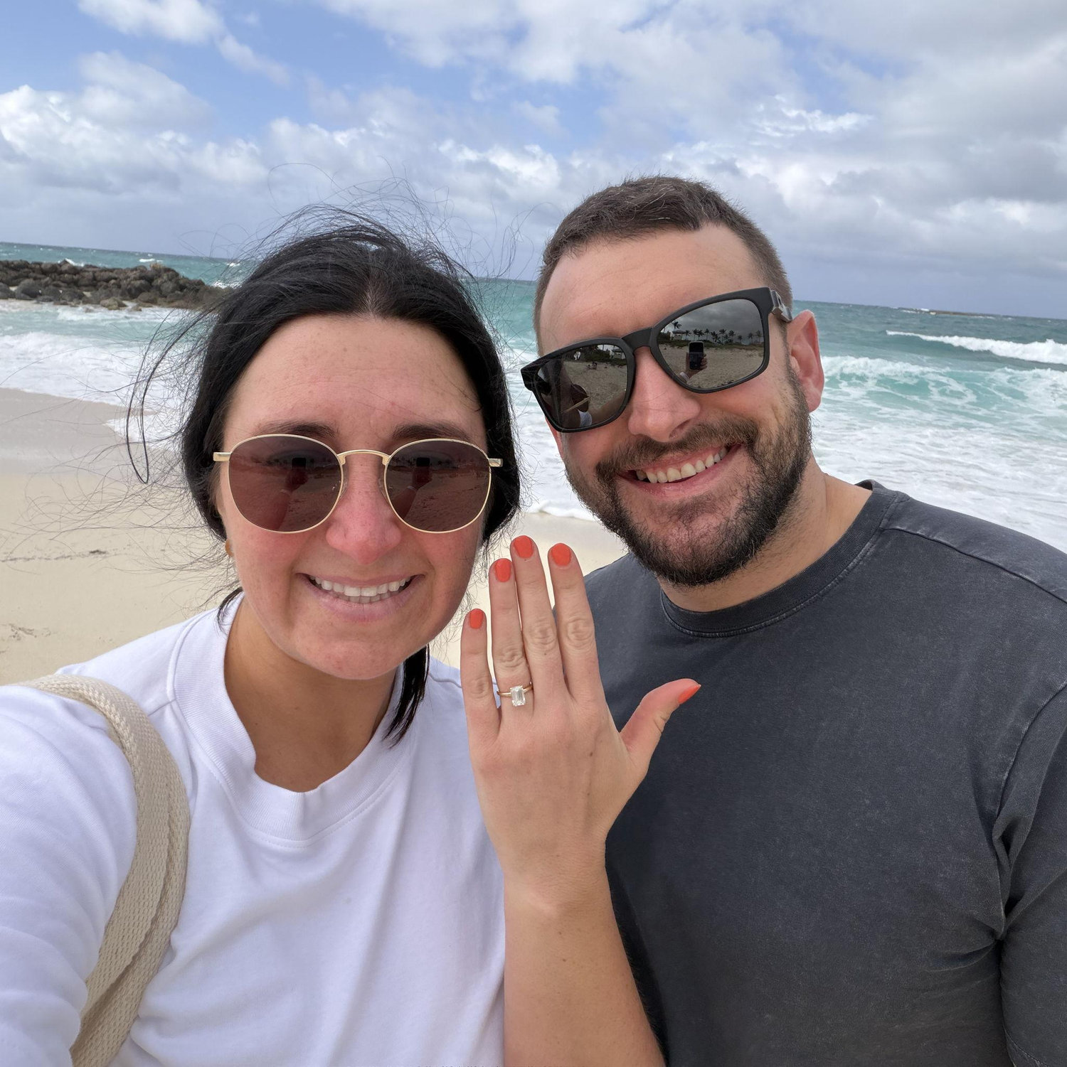 Celebrating our engagement in the Bahamas!