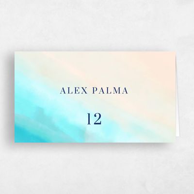 Blue Wedding Place Card - Chelan